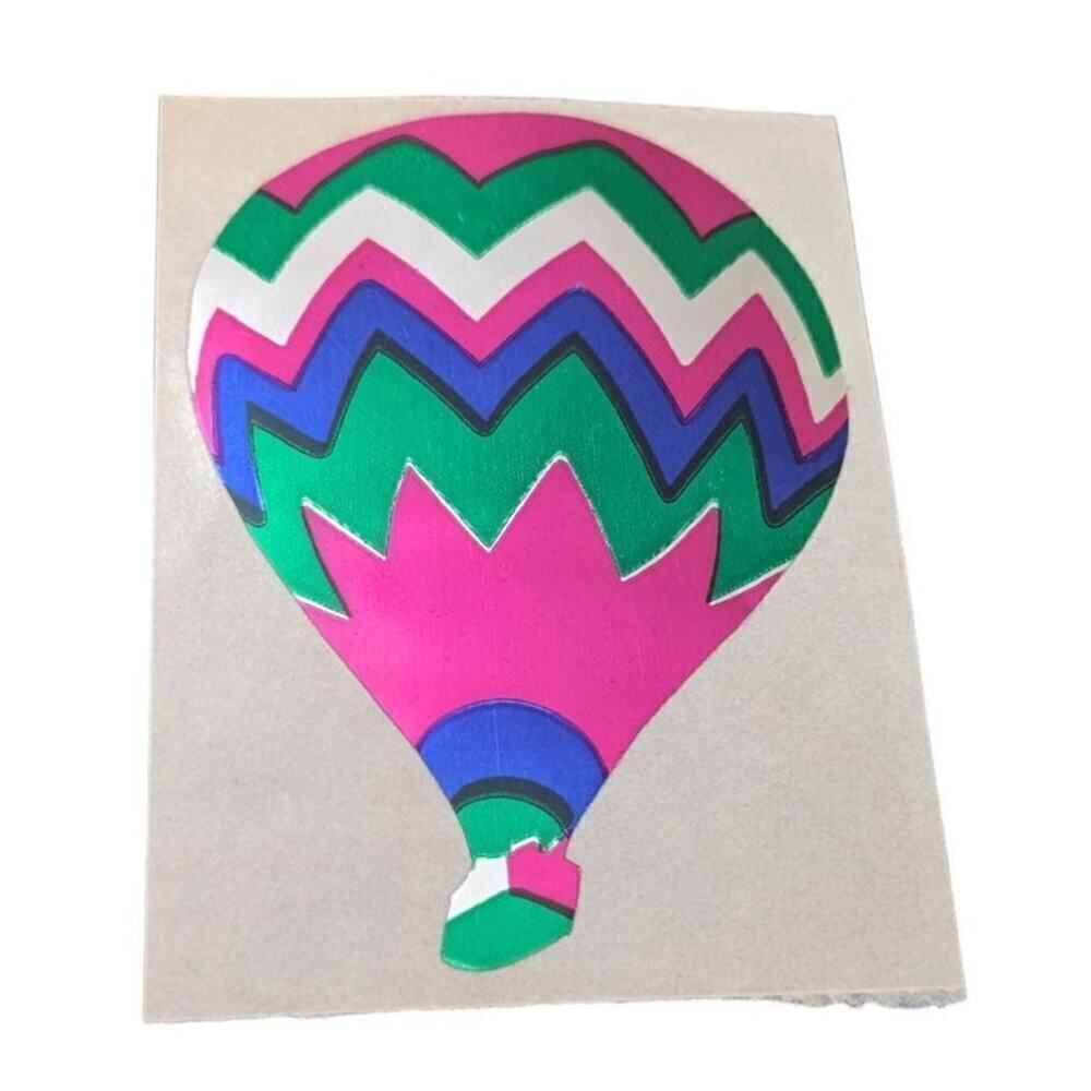 Vintage Sandylion Mylar Large Sticker Hot Air Balloon Shiny Foil‎
